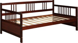 Twin Size Wooden Slats Daybed Bed with Rail