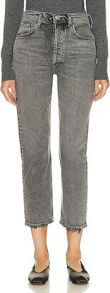 Riley High Rise Straight Crop in Charcoal