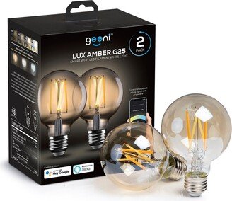 Geeni Lux Amber G25 Edison WiFi Led Smart Bulb, 2700K - 6500K 8W, E26 Base, Dimmable, Tunable White Light, Compatible with Amazon Alexa & Google Home