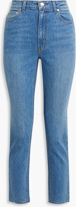 Cropped mid-rise straight-leg jeans