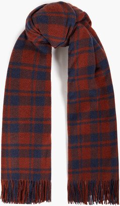 Nordisk checked wool and cashmere-blend scarf