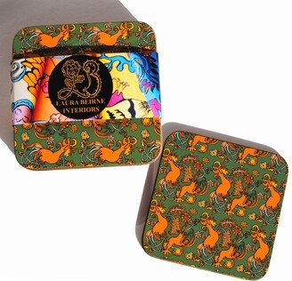 Laura B Interiors Set Of 6 The Green Country Chicken Coasters