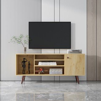 EDWINRAYLLC Mid-Century TV Stand，high quality particle board，TV Stand Use in Living Room Furniture with 1 storage and 2 shelves Cabinet