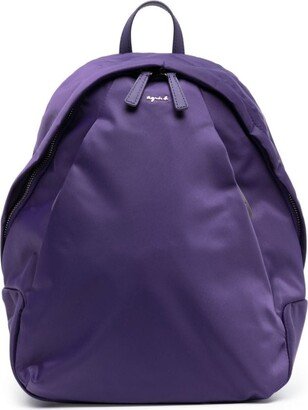 Logo-Plaque Zipped-Pockets Backpack