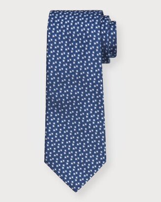 Men's Scattered Square Jacquard Silk Tie