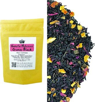 Vanilla Hibiscus Orange Black Loose Leaf Tea Pekoe Rose High Caffeine Morning Fruity Floral Holiday Winter