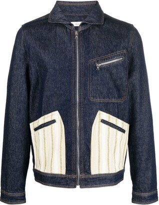 Contrast-Panel Denim Jacket