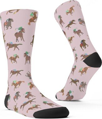 Socks: Horses Running Custom Socks, Pink