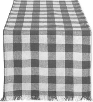 Heavyweight Check Fringed Table Runner 14