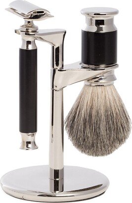 3-Piece Safety Razor, Badger Brush & Stand Set