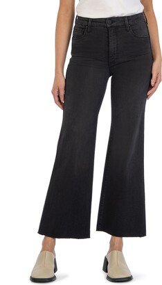 Meg Fab Ab High Waist Raw Hem Ankle Wide Leg Jeans