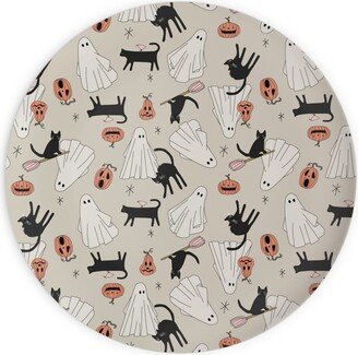 Plates: Spooky Halloween Plates, 10X10, Beige