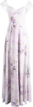 Floral-Print Floor-Length Dress