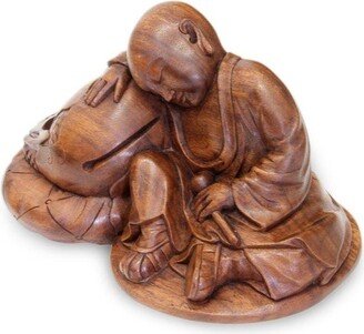 Handmade Quiescent Buddha Wood sculpture