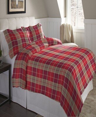 Piedmont Plaid Superior Weight Cotton Flannel Duvet Cover Set, King/California King