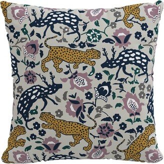 18 x 18 Outdoor Decorative Throw Pillow Leopard Mustard/Plum