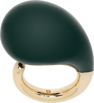 Gold & Green Drop Ring