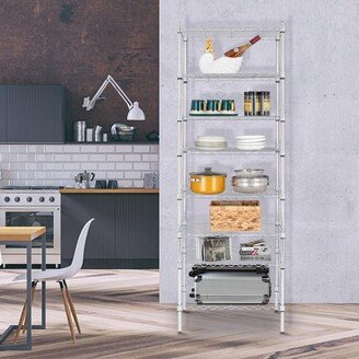 No 8-Tier Wire Shelving Unit, Steel Storage Rack for Office Kitchen