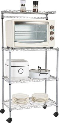 Phoebecatinc 4 Layer Adjustable Kitchen Bakers Rack Shelf Storage Cart