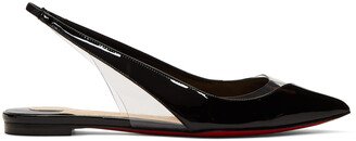 Black Patent V Dec Slingback Ballerina Flats