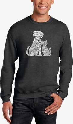 Men's Word Art Dogs and Cats Crewneck Sweatshirt