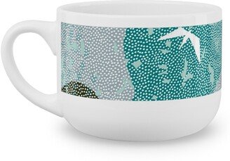 Mugs: Forest Bird's Eye View - Green Latte Mug, White, 25Oz, Green