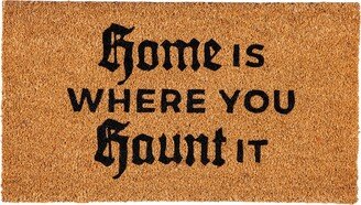 16 x 28 Halloween Greeting Coir Mat, Home Is Where You Haunt It for Indoor and Outdoor Decor