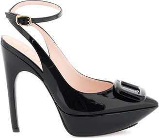 patent leather viv' choc slingback pumps