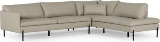 Divani Casa Sherry Modern Grey RAF Chaise Leather Sectional Sofa