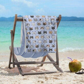 Porch & Den Alecia Kitty Cat Pattern Beach Towel - 36 x 72