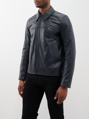 Zip-front Leather Jacket-AA