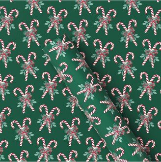 25 sq ft Candy Canes Christmas Gift Wrap Green - Wondershop™