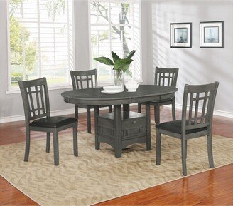CDecor Ingall Medium Grey and Black 5-piece Dining Set with Removable Leaf