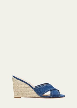 Edna Denim Wedge Espadrille Sandals-AA