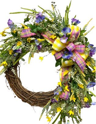 Summer Wildflower Wreath For Front Door