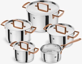 Bellasera Contrasting-handle Stainless-steel Cookware set of Five-AA