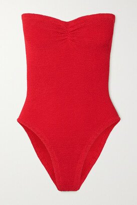 Net Sustain Brooke Seersucker Bandeau Swimsuit - Red