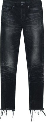 Distressed-Finish Denim Jeans-AD