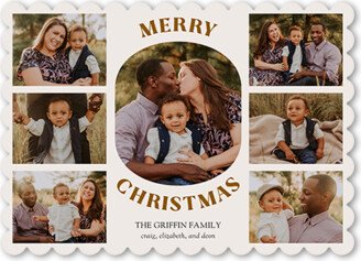 Holiday Cards: Picture Perfect Season Holiday Card, Beige, 5X7, Christmas, Pearl Shimmer Cardstock, Scallop