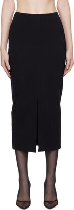 Black Vented Midi Skirt-AA