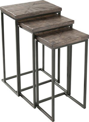 Bistra Wood Modern Nesting Table Set - 26H x 16W, 24H x 14W, 22H x 12W