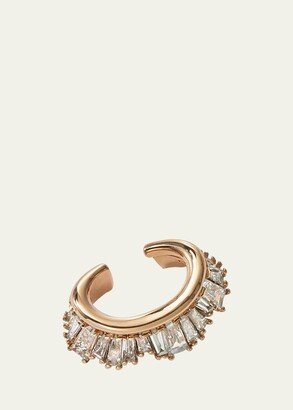 Nak Armstrong 20K Recycled Rose Gold Ruched Ear Cuff with Diamonds, Single