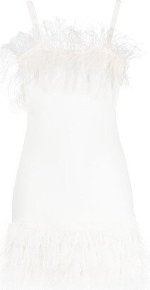 Feather-Trim Mini Dress