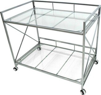 Ignatius Industrial Modern Bar Cart Silver