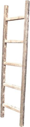 4 Step Rustic Weathered Grey Wood Ladder Shelf - 60