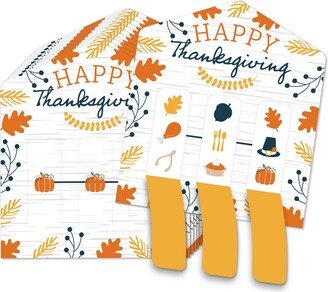 Big Dot of Happiness Happy Thanksgiving - Fall Harvest Party Game Pickle Cards - Pull Tabs 3-in-a-Row - Set of 12