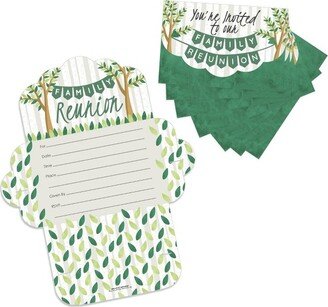 Big Dot of Happiness Family Tree Reunion - Fill-In Cards - Family Gathering Party Fold and Send Invitations - Set of 8