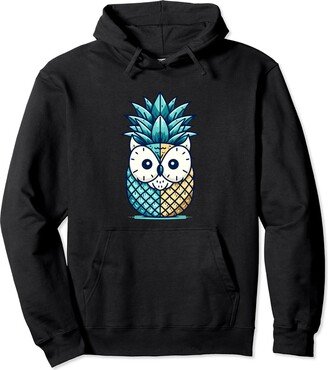 Funny Pineapple Owl Tropical Fruit Apparel Pineappowl Funny Pineapple Swinger Owl Pun Beaches Hawaii Pullover Hoodie