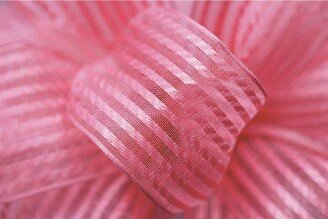 Pink Sheer Stripe Wired Ribbon