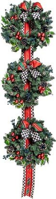 Mackenzie-Childs Metal And Plastic Tartastic Triple Wreath